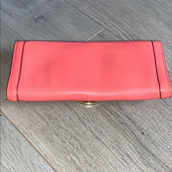 Tory Burch Salmon Pink Leather Wallet - Picture 6 of 12